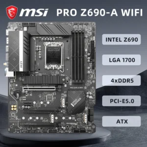 MSI PRO Z690-A WIFI Motherboard – LGA1700 | DDR5 | PCIe 5.0 | 4x M.2 | WiFi 6 | ATX