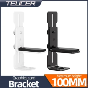 Teucer VC-5 Adjustable GPU Support Bracket 100mm Jack for ITX/ATX PC Case – Anti-Sag Graphics Card Holder (Black/White)