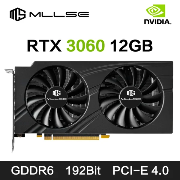 MLLSE RTX 3060 12GB GDDR6 Graphics Card – 192-Bit PCIe 4.0 x16 Dual-Fan NVIDIA GPU for Desktop Gaming