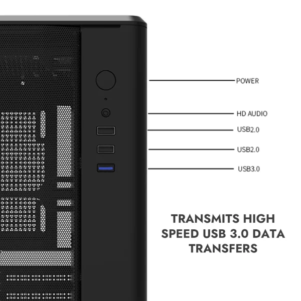 Darkflash DB330M MESH Gaming PC Case – USB 3.0 | 240mm Water Cooling Support | Luxury M-ATX Chassis - Image 5