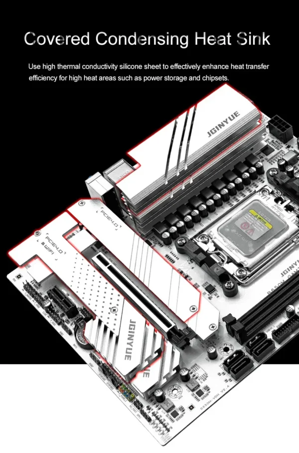 JGINYUE B650M GAMING PLUS AM5 DDR5 Motherboard | Dual Channel RAM | PCIe 4.0 | M.2 NVMe | HDMI DP VGA | 64GB Max - Image 2