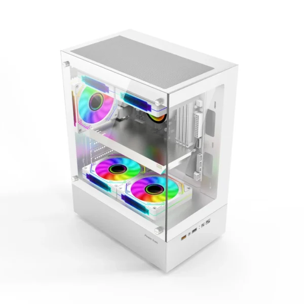 PowerTrain Illusionary Realm M-ATX/ITX Seaview Gaming Case with 240mm Water Cooler Support - Image 2