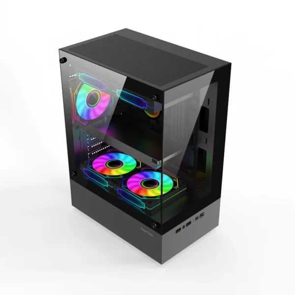 PowerTrain Illusionary Realm M-ATX/ITX Seaview Gaming Case with 240mm Water Cooler Support - Image 3