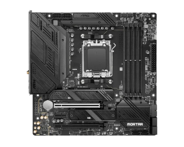 MSI B650M MAG Mortar WiFi AM5 DDR5 Micro-ATX Motherboard – Supports Ryzen 7000 CPUs, 256GB NVMe, 4xDDR5 Slots, SATA3, RGB