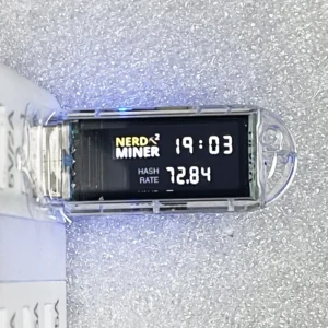 Nerd Miner V3 USB Bitcoin Miner | 73Kh/s Solo Mining Thumb Drive with Mini OLED Display | Plug-and-Play Luckyminer BTC Lottery Rig