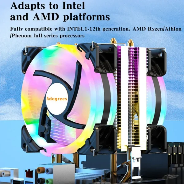 Jonsbo HP400S CPU Cooler 4 Heatpipes - Down Pressure Air Cooler 90mm PWM Fan (New) - Image 4