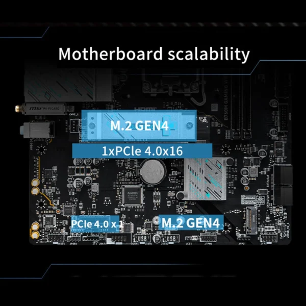 MSI B760M GAMING WIFI DDR5 Motherboard – LGA 1700 | DDR5 128GB | RGB | M.2 | Intel 12th & 13th Gen Support | PCIe 5.0 - Image 5