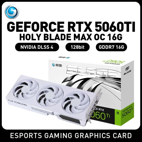 GALAX RTX 5060 Ti MAX OC 16GB GDDR7 Gaming GPU – 256-Bit PCIe 5.0 Triple-Fan Graphics Card for Desktop