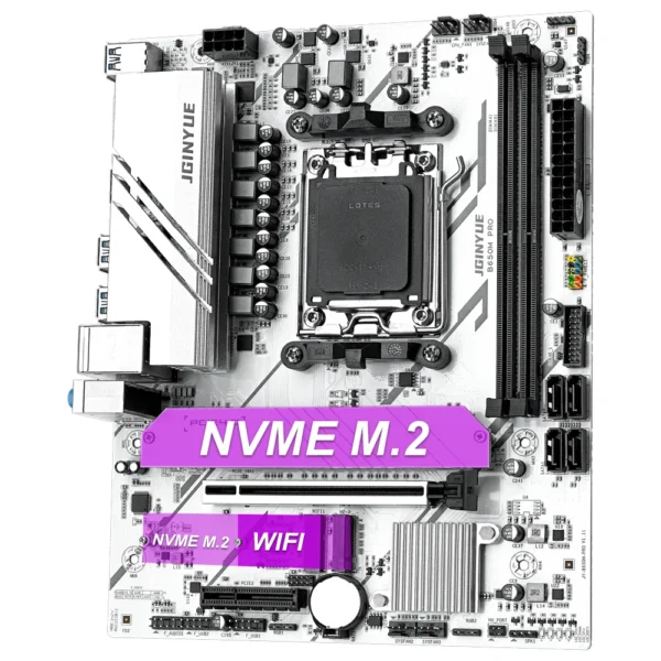 JGINYUE B650M PRO AM5 DDR5 Motherboard – Supports Ryzen 7000/8000/9000 Series CPUs – PCIe 4.0, M.2 NVMe, USB 3.2, HDMI – 64GB Max RAM - Image 2