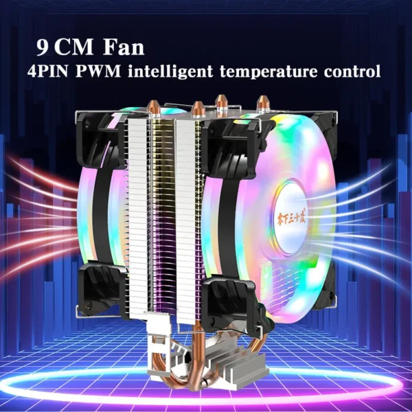 Jonsbo HP400S CPU Cooler 4 Heatpipes - Down Pressure Air Cooler 90mm PWM Fan (New) - Image 5
