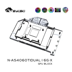 Bykski N-AS4060TIDUAL16G-X GPU Water Block – Full Cover Copper Radiator with ARGB for ASUS Dual RTX 4060 Ti OC 16GB