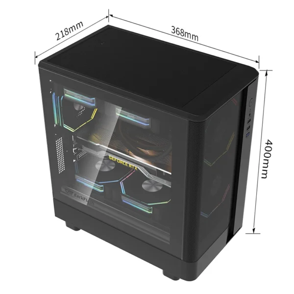 Darkflash DB330M MESH Gaming PC Case – USB 3.0 | 240mm Water Cooling Support | Luxury M-ATX Chassis - Image 2