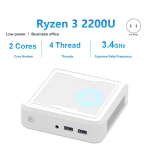 AU61 Ryzen 3 Mini PC – DDR4, NVMe, Dual 4K Support, WiFi 5, Vega 10 Graphics
