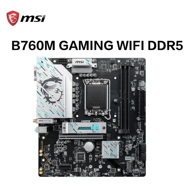 MSI B760M GAMING WIFI DDR5 Motherboard – LGA 1700 | DDR5 128GB | RGB | M.2 | Intel 12th & 13th Gen Support | PCIe 5.0