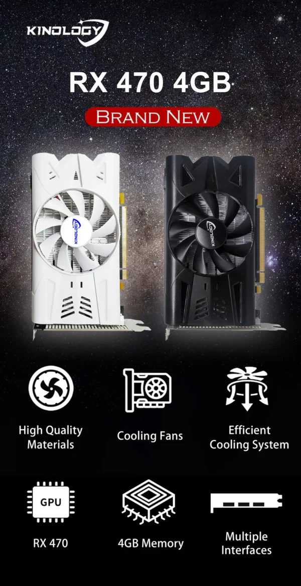 NEW Kinology RX 470 4GB GDDR5 Graphics Card – Budget Gaming Beast - Image 4