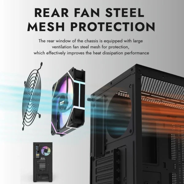 Aigo AS900 270° Panoramic Gaming PC Case – Dual Glass, ATX/M-ATX/ITX Support, High-Airflow Chassis - Image 2