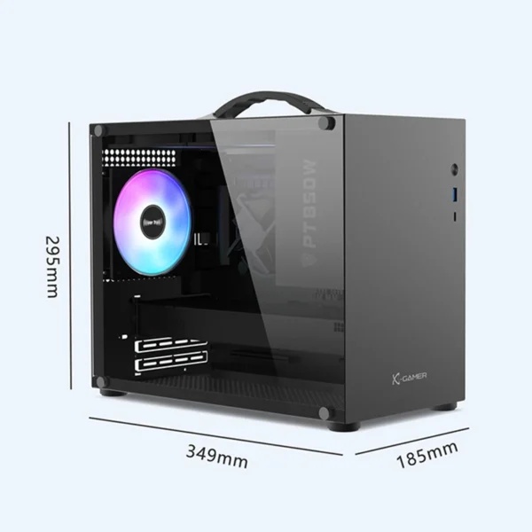 PowerTrain X-GAMER X100 M-ATX Mini PC Case with USB 3.0/Type-C Support – High-Performance ITX Chassis for Desktop Gaming Builds - Image 2